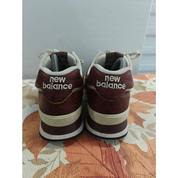 Size 9.5 - New Balance 574 Leather Dark Brown - Picture 5 of 7